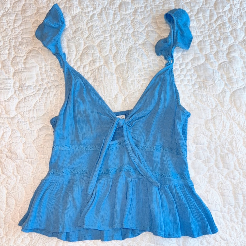 Blue Cropped Blouse